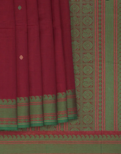 Kanchi cotton saree Maroon
